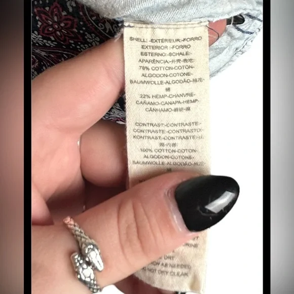 Free People Bandana Bandit Button-Up Shirt In Light Blue Chambray Size Large - Picture 6 of 6